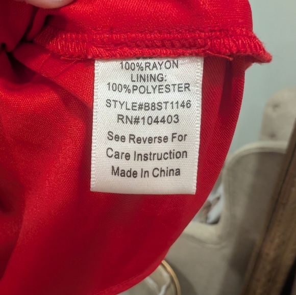 Altar'd State- Red Off-Shoulder Dress Or Tunic with White Embroidery - Picture 16 of 16